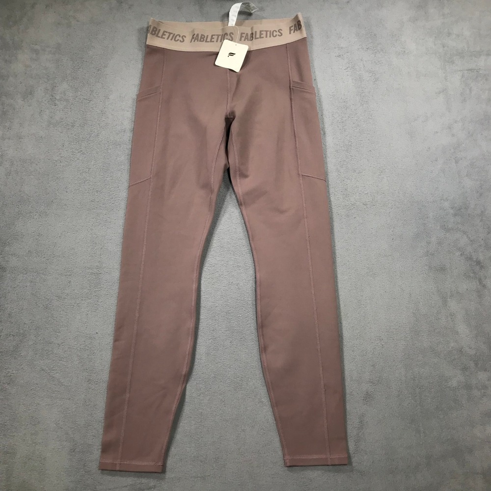 Fabletics Leggings Womens M/8 Desert Shadow On-The-Go High-Waisted Pants NEW